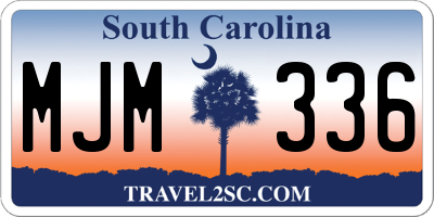 SC license plate MJM336