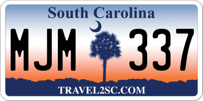 SC license plate MJM337