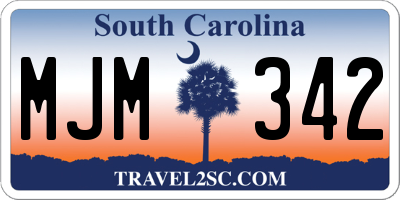 SC license plate MJM342