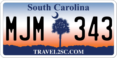 SC license plate MJM343