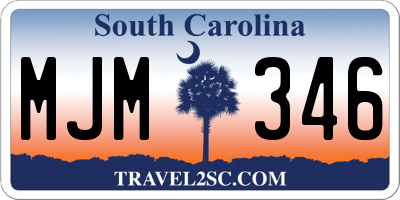 SC license plate MJM346