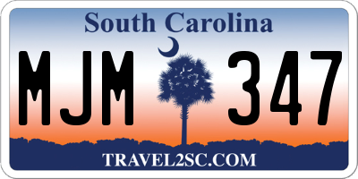 SC license plate MJM347