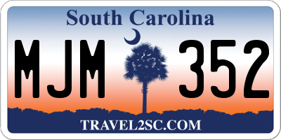 SC license plate MJM352
