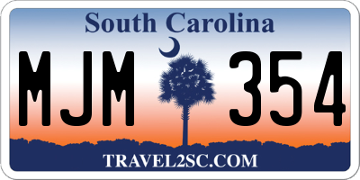 SC license plate MJM354