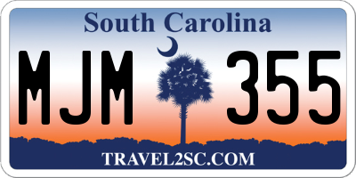 SC license plate MJM355