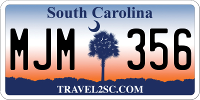 SC license plate MJM356