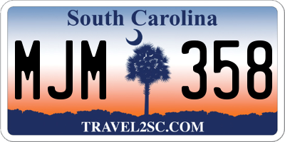 SC license plate MJM358