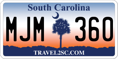 SC license plate MJM360