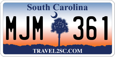 SC license plate MJM361
