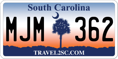 SC license plate MJM362