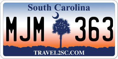 SC license plate MJM363