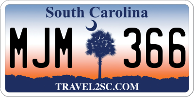 SC license plate MJM366