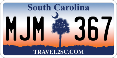 SC license plate MJM367