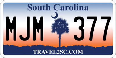 SC license plate MJM377