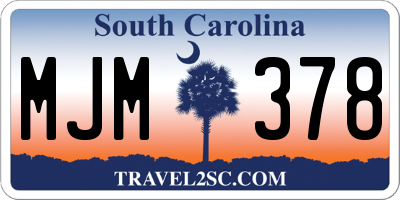 SC license plate MJM378