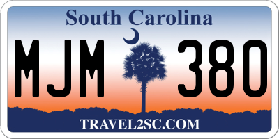 SC license plate MJM380