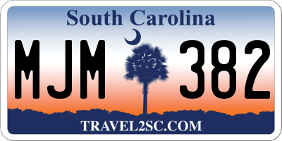 SC license plate MJM382