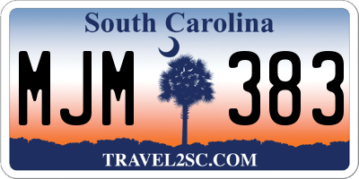 SC license plate MJM383