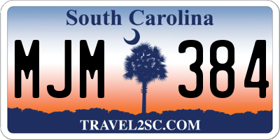 SC license plate MJM384