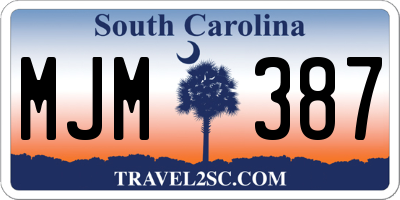 SC license plate MJM387