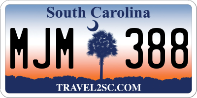 SC license plate MJM388