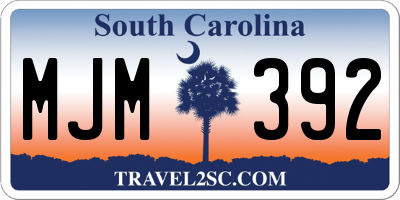 SC license plate MJM392
