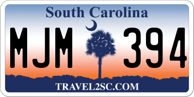 SC license plate MJM394