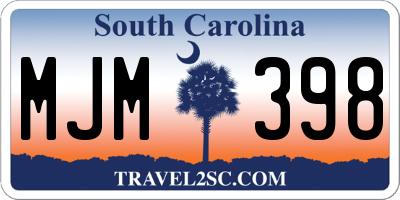 SC license plate MJM398