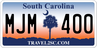 SC license plate MJM400