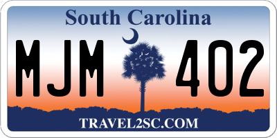 SC license plate MJM402