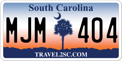 SC license plate MJM404