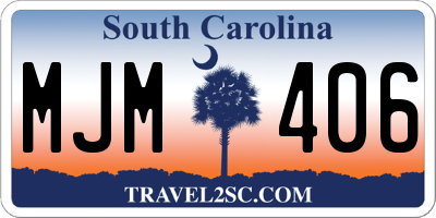 SC license plate MJM406