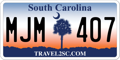 SC license plate MJM407