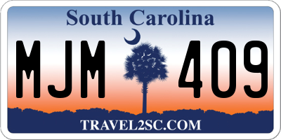 SC license plate MJM409