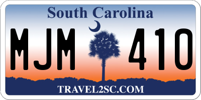 SC license plate MJM410