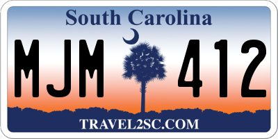 SC license plate MJM412