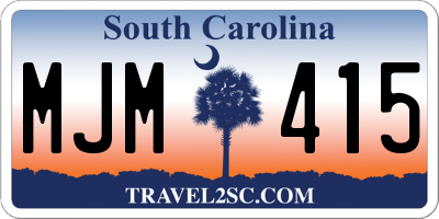 SC license plate MJM415