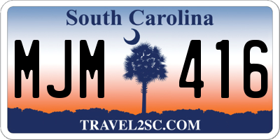 SC license plate MJM416