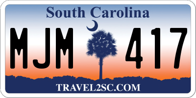 SC license plate MJM417