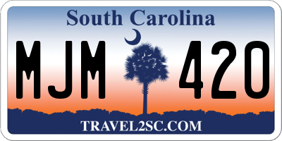 SC license plate MJM420