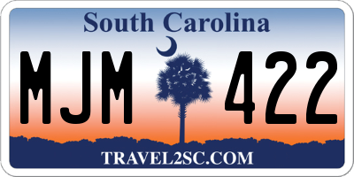 SC license plate MJM422