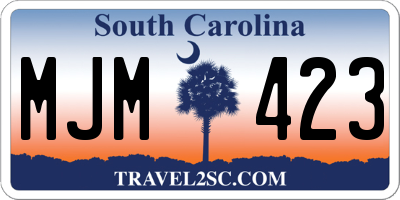 SC license plate MJM423