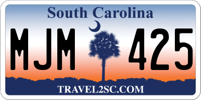 SC license plate MJM425
