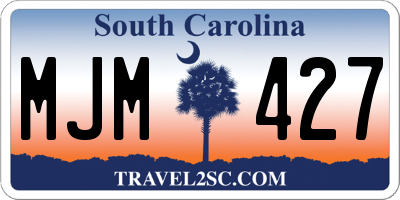 SC license plate MJM427