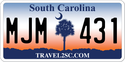 SC license plate MJM431