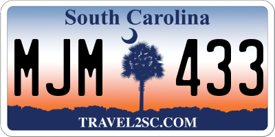 SC license plate MJM433