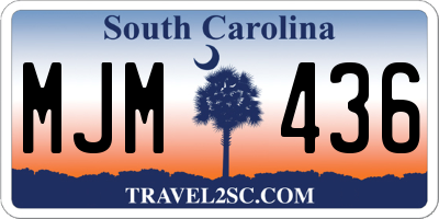 SC license plate MJM436