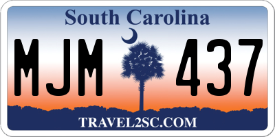 SC license plate MJM437