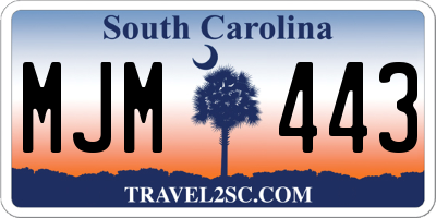 SC license plate MJM443