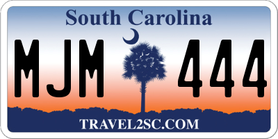 SC license plate MJM444